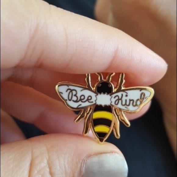 Bee Kind Gold Bumblebee Enamel Pin - Picture 2 of 2